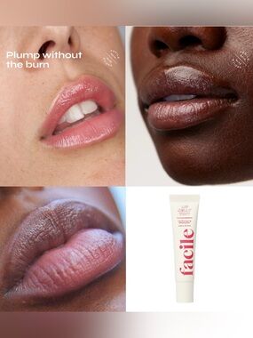 Facile Rose Lip Jelly Tint- lip plumping moisturizer, no burn, peptides, sheer
